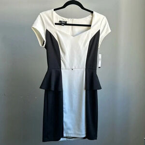NWT BCX Black and White Dress | Business Casual | Black and White Dress | Peplum